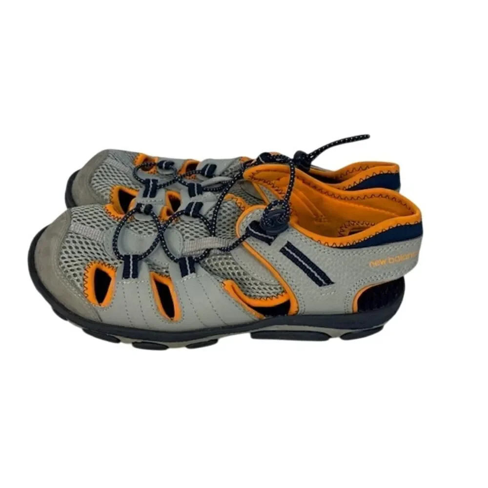 New Balance Kids Youth Adirondack Adjustable Sandals Gray Orange G4 Women's 5.5